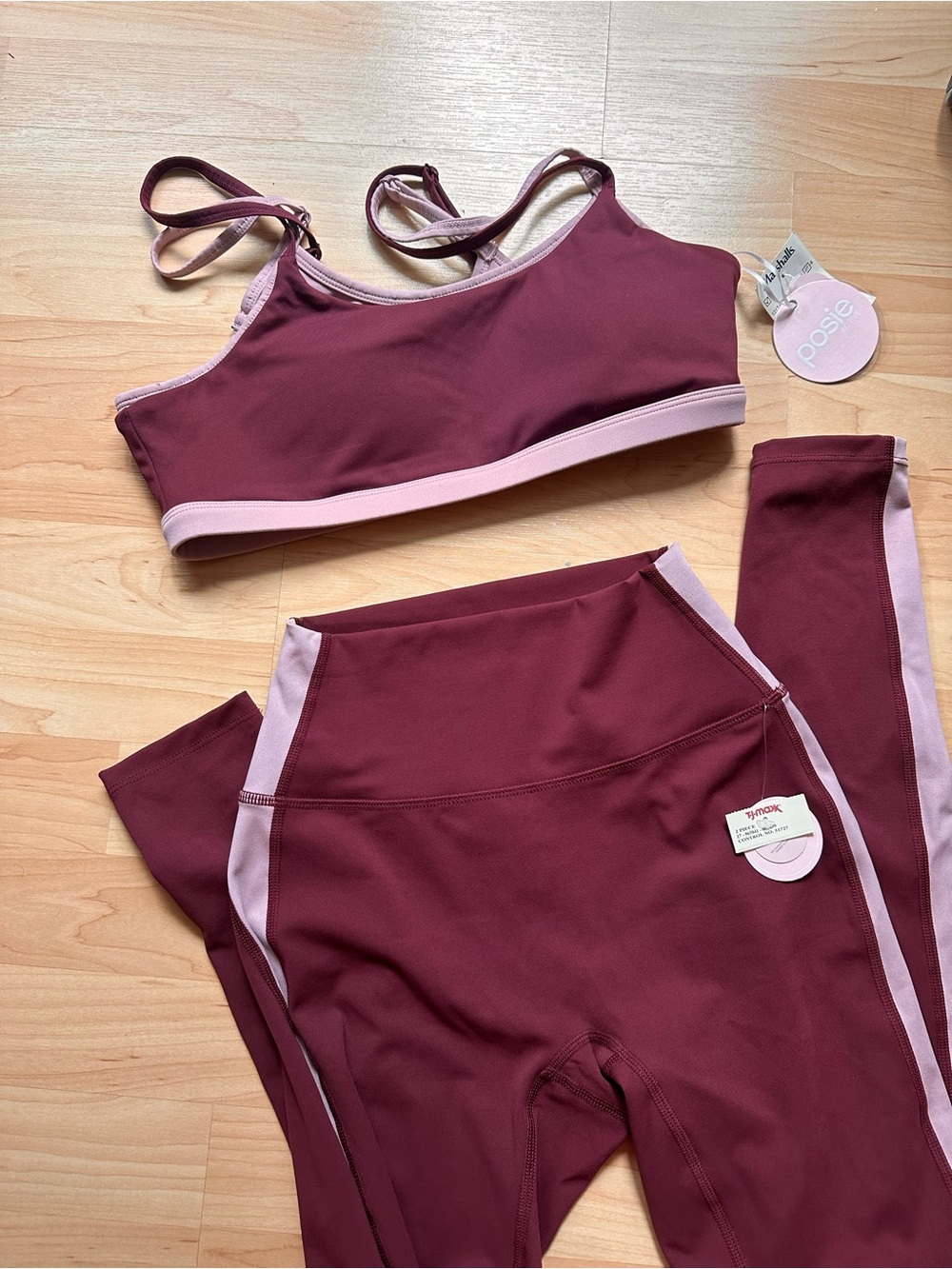 Posie Layered Burgundy Sports Bra (BRA ONLY)